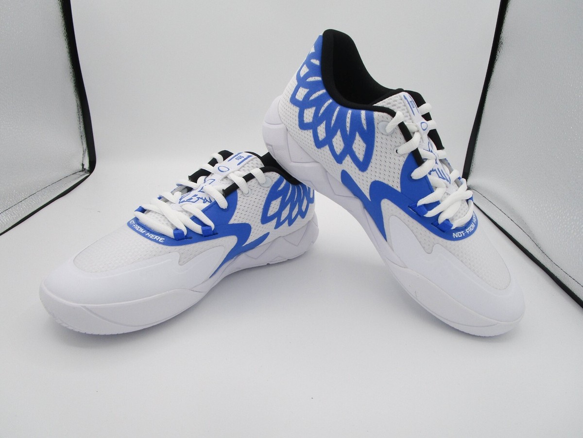 Puma MB1 Lo Mens 9 White Bluemazing Basketball Sneakers Shoes