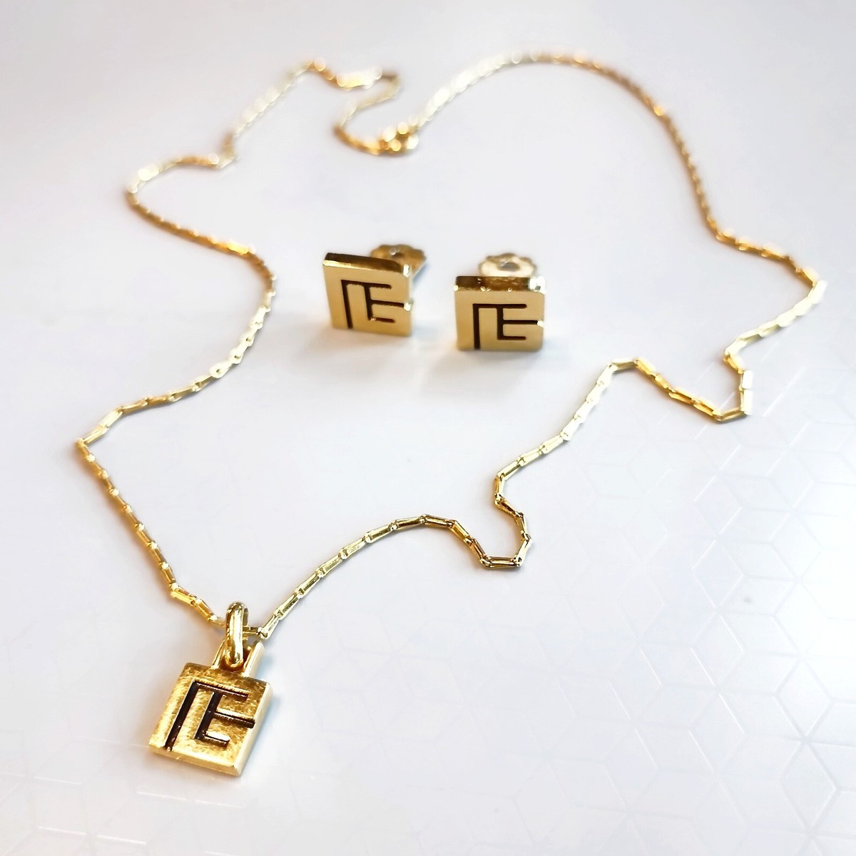 Pierre Balmain Jewelry Set Necklace & Clip Earring , PB Logo | eBay
