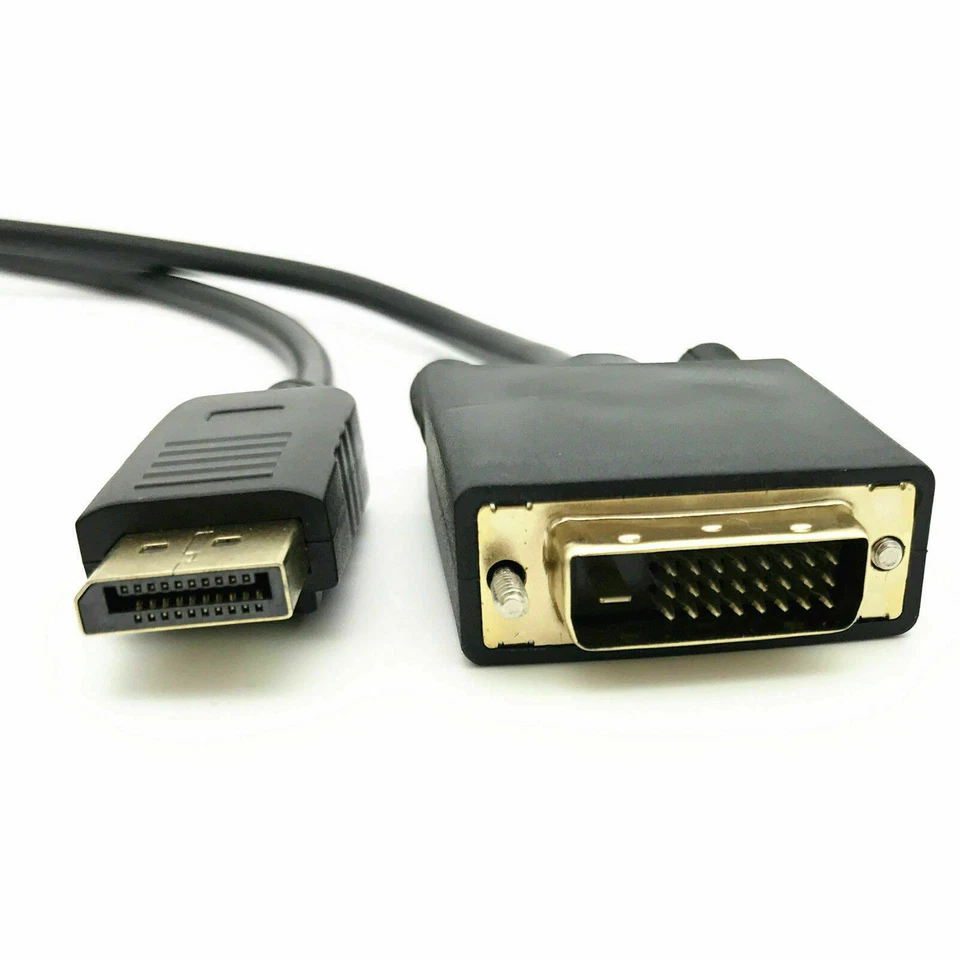 6 Feet Gold Plated DisplayPort DP to DVI-D Male Dual Link Cable Adapter 1080p - Image 2 of 4