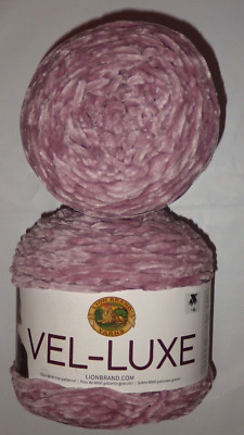 lot of 2 Skeins, Lion Brand Vel-Luxe Yarn, 5.3 oz, 246 yds, Lilac