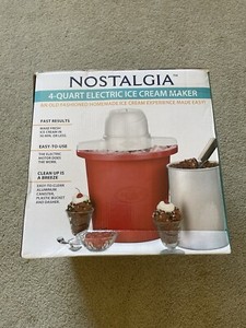Nostalgia 4-Quart Electric Ice Cream Maker Red