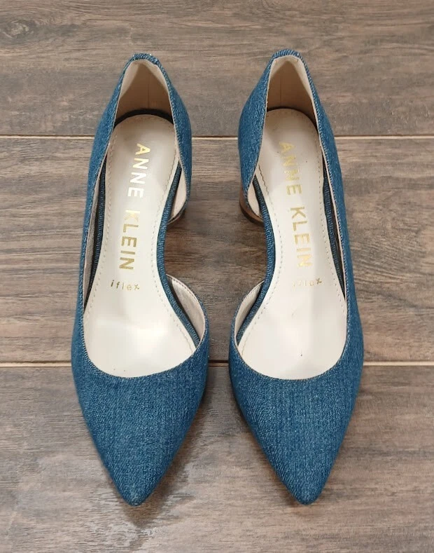 Women s Anne Klein Pumps iFlex Denim Blue Leather Size 6 1 2 M eBay