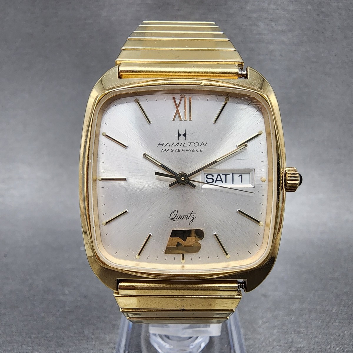 Hamilton Masterpiece Watch Men 32mm Champagne Dial Gold Tone