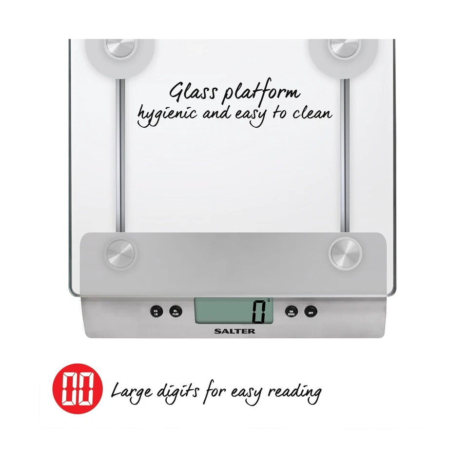 Báscula de cocina Salter 3003 SSSVDR08EU16 – Foo digital de vidrio... Fas Foto 3 de 4