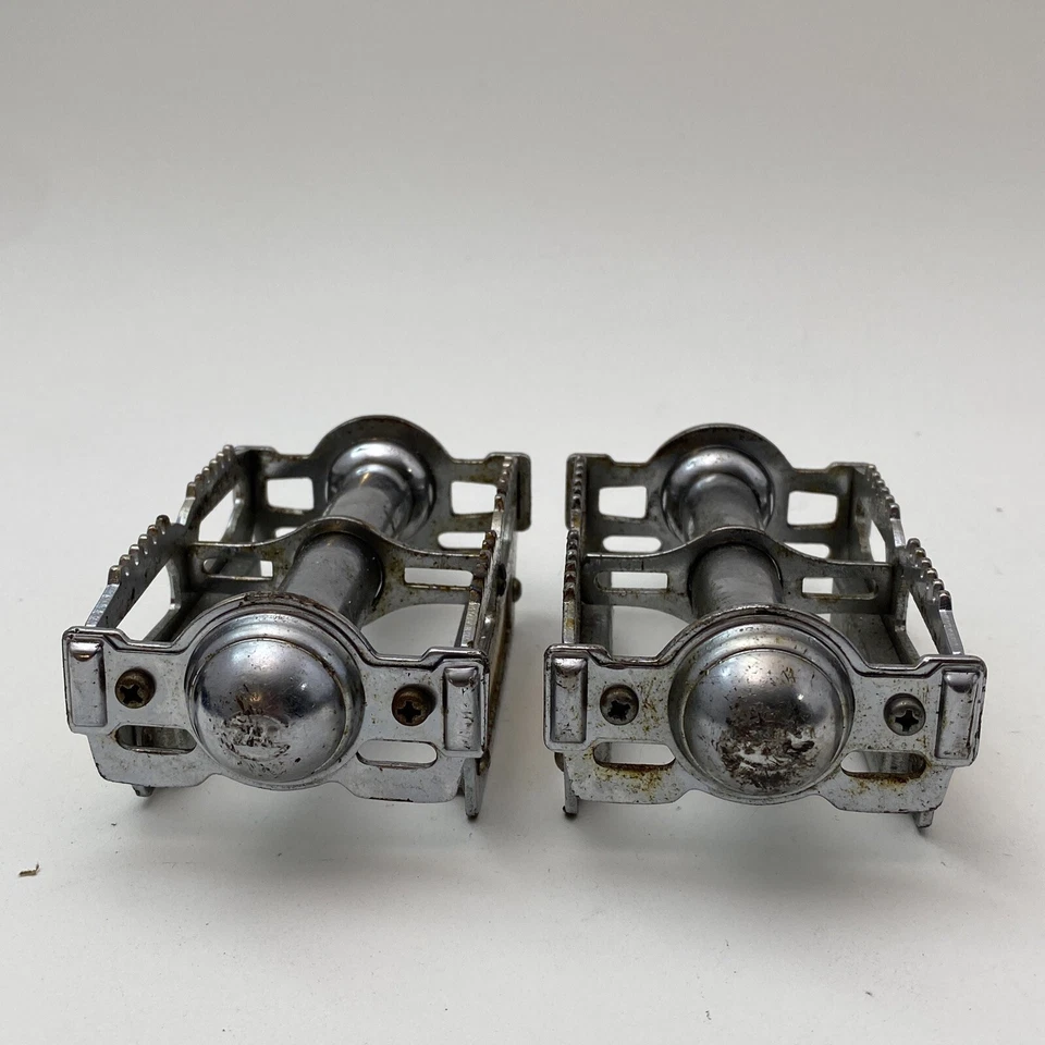 Pedales MKS de colección plataforma BMX de la vieja escuela 9/16 pulgadas 3 piezas trampa para ratas Silver Road A28 Foto 3 de 4