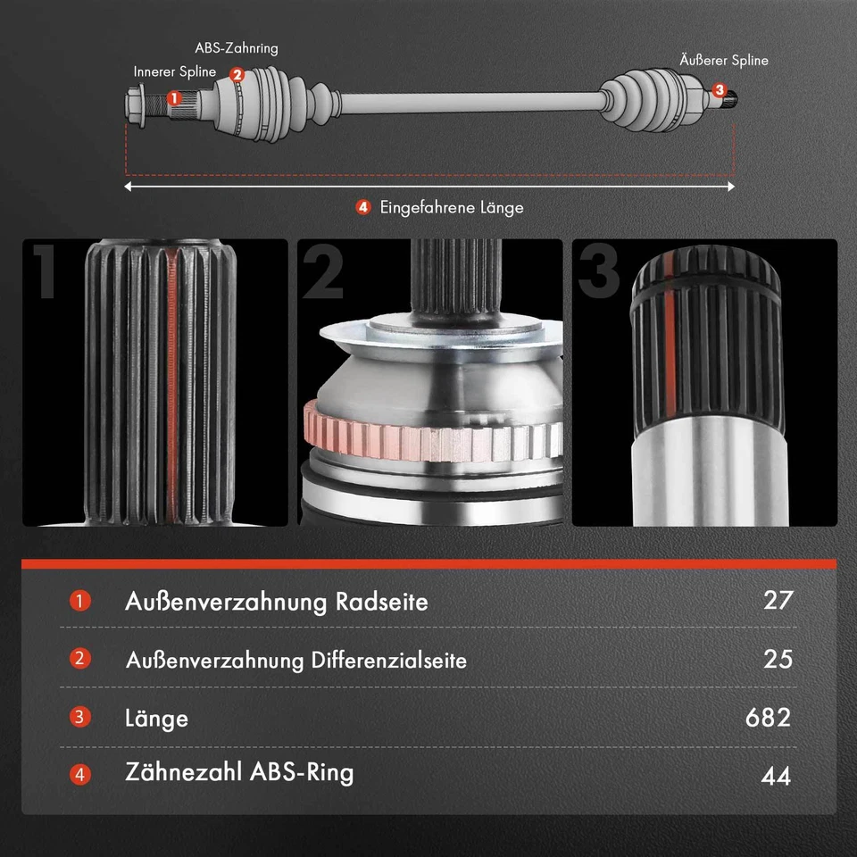 Árbol de transmisión delantero izquierdo o derecho para Subaru Legacy II BD III BE Impreza GC - Imagen 3 de 4
