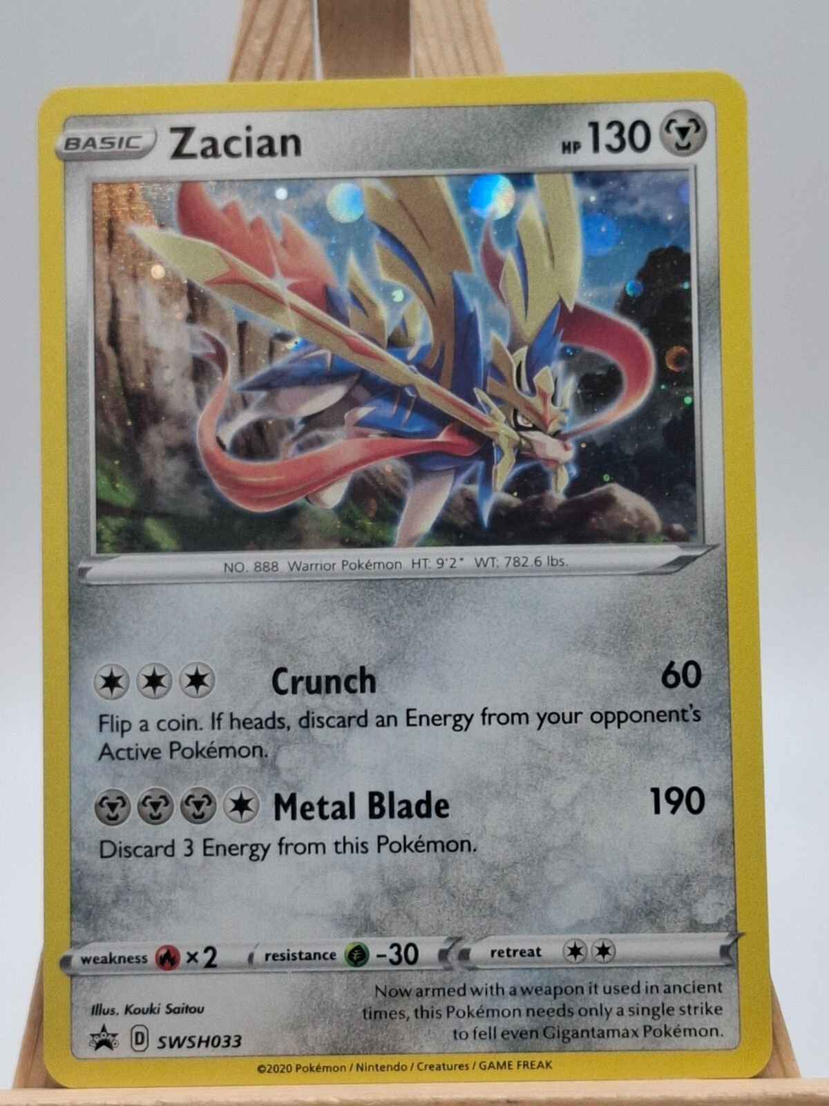 Zacian, SWSH033, Black star Promo, Cosmo Holo, NM