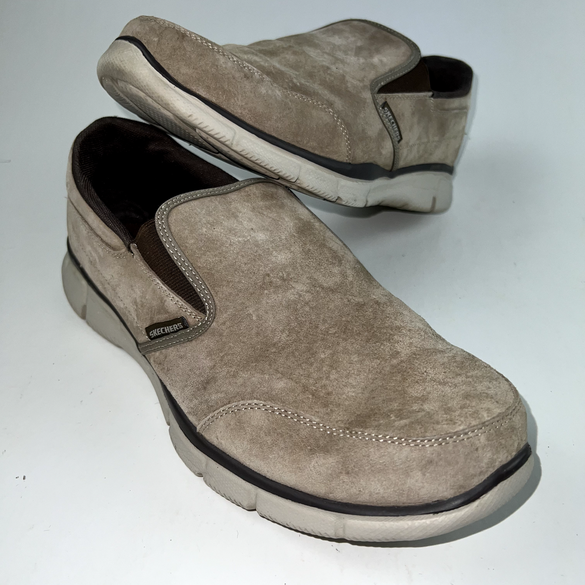Skechers Men\'s Slip-On Loafers in Gray and Tan Skechers USA Men main image 2