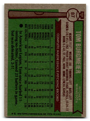 REVISED 1976 Topps Baseball #1-250 EX/MT to NM You Choose Complete Your Set - Picture 175 of 500