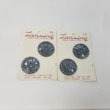 Vtg Lansing Buttons Two Hole Flat New Old Stock Milky Gray Size 45-2 Eye 949