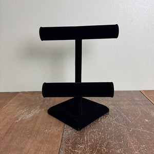 Black Velvet Necklace and Bracelet Storage Display Rack