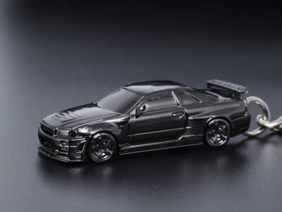 Key Chain / Schlüsselanhänger Skyline GT-R (R34)   - Gun grey chrome - Seeker