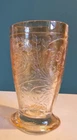 Jeannette Glass Co. Floragold Louisa Marigold Iridescent 5 inch Tall Tumbler
