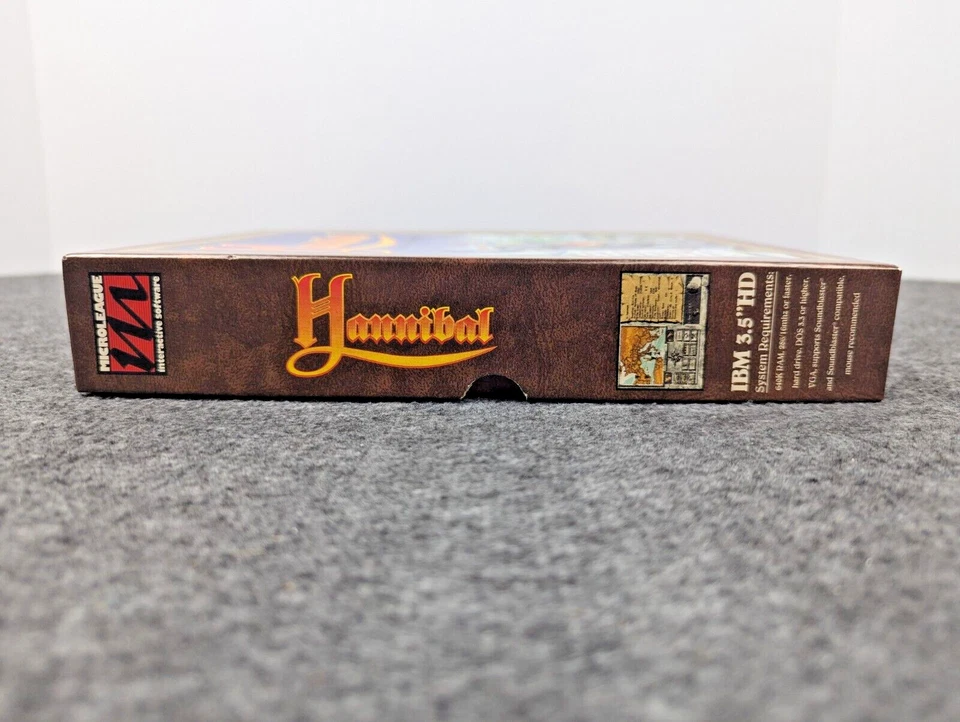 CIB Hannibal Big Box (PC, 1993) 3.5" Disks - Microleague - Complete In Box - EUC - Image 4 of 4