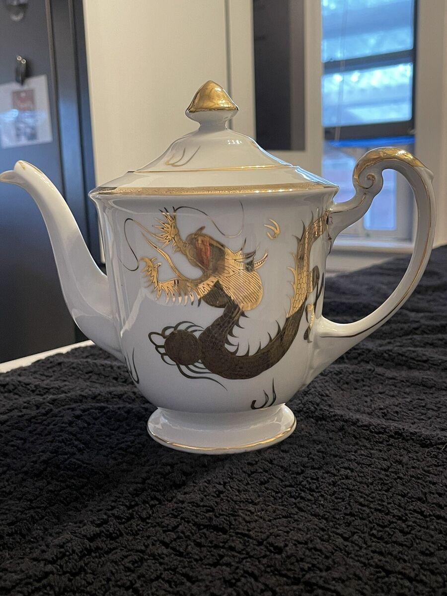RARE 1950's Hayasi GOLD DRAGON China Hand Painted Teapot RARE 1950's Hayasi GOLD DRAGON China Hand Painted Teapot