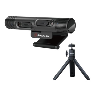 AVerMedia DualCam 2K & 1080p Autofocus Webcam with Tripod | Dual Lens Camera