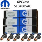 6 Pcs New Genuine Mopar Fuel Injectors Wrangler Challenger 3.6L 5184085Ac