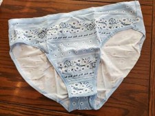 NEW VICTORIA'S SECRET COTTON ELASTAN HI-CUT BRIEF PANTIES 313861 D9G LITE BLUE L