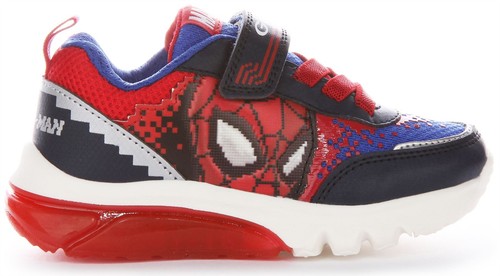 Geox J Ciberdrone F Spiderman Trainer Boys Shoes In Navy Red UK 7 - 13 - Picture 2 of 6