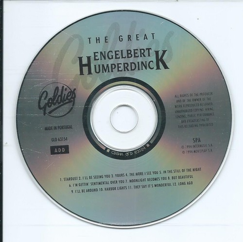 ENGELBERT HUMPERDINCK "THE GREAT" 1996 COMPILATION CD ALBUM LIKE NEW - Foto 3 di 3