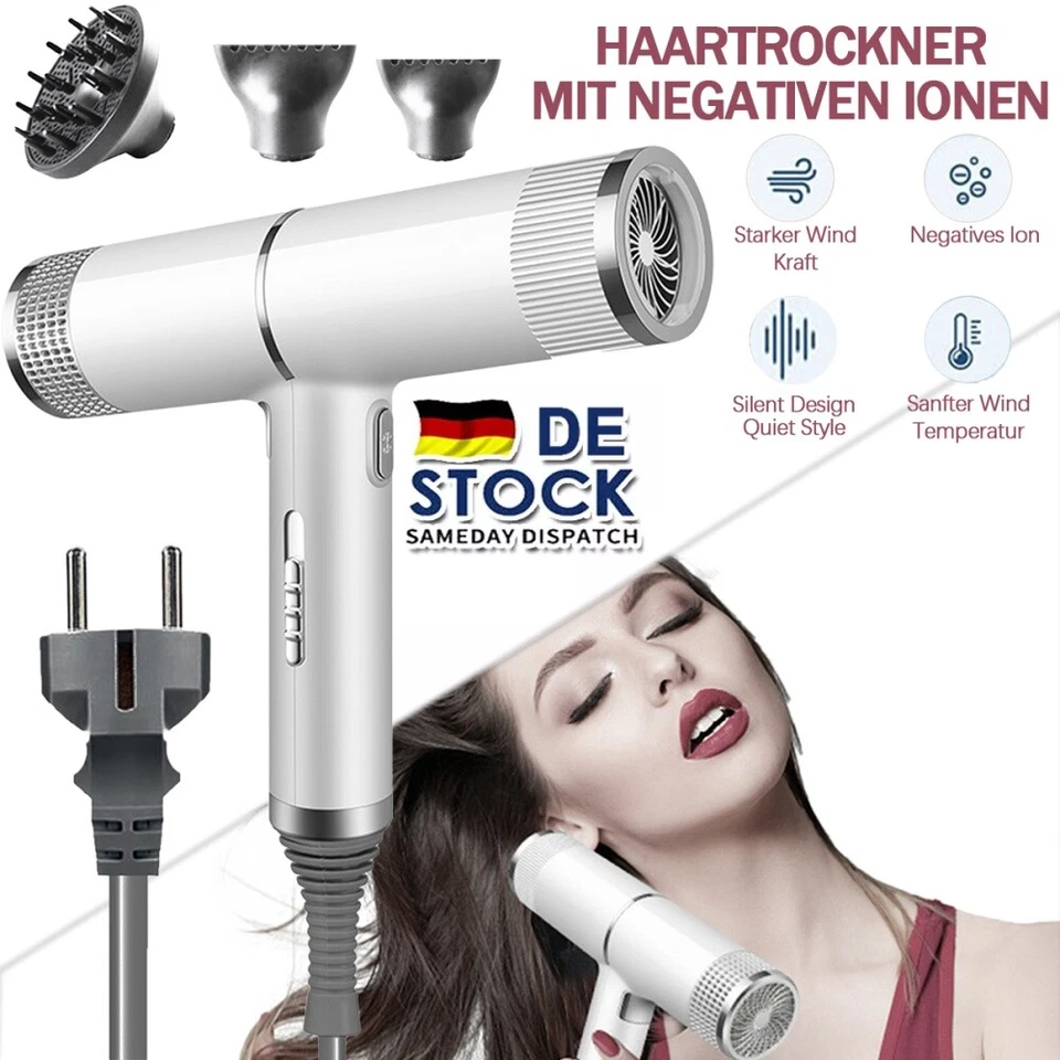 MARKENLOS 4000W Profi Ionen Föhn Haartrockner Haarfön Fön Ionen Hair Dryer mit 3 Diffusor