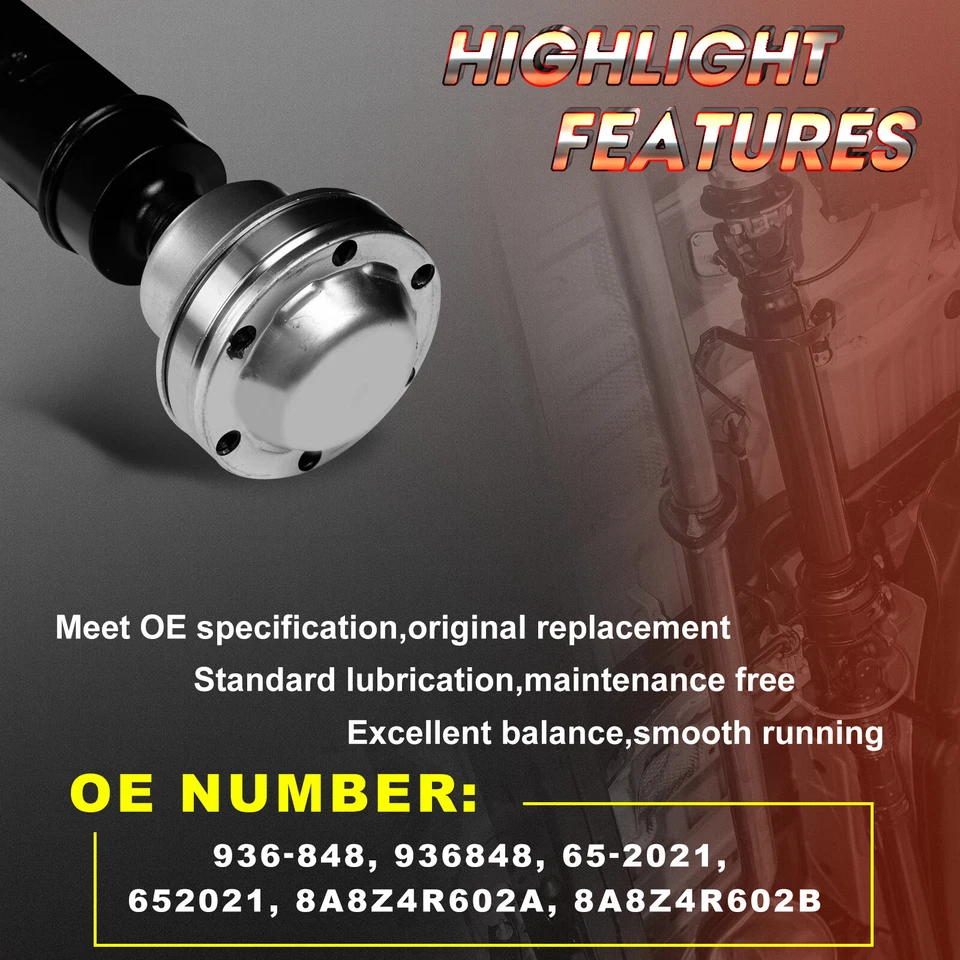 Rear Driveshaft Prop Shaft Assembly for Ford Flex 09-18 Lincoln MKT AWD 936-848 - Image 3 of 4