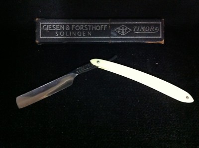 Vintage GIESEN & FORSTHOFF Solingen TIMOR STRAIGHT RAZOR w/ Box G&F Cut Throat