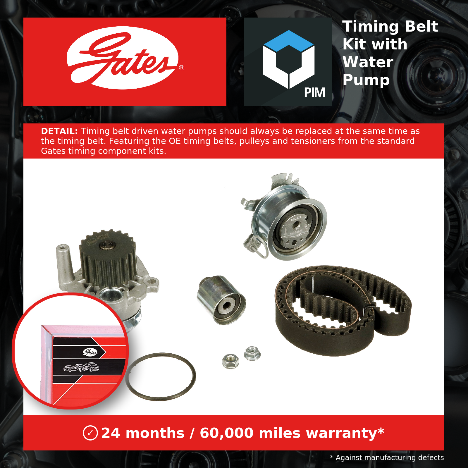 Gates KP55569XS-2 PowerGrip Timing Belt Kit & Water Pump - Image 20