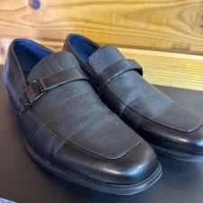 Perry Ellis Portfolio Ultra Foam Black Dress Shoes Loafers Men's Size 11.5 Loc22