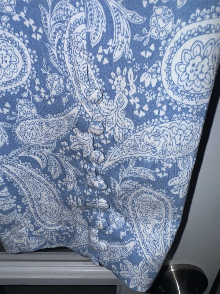 Cato's Est 1946 Pants Womens Sz 16 Blue White Paisley Pull-On CorpCore Stretch - Image 3 of 4