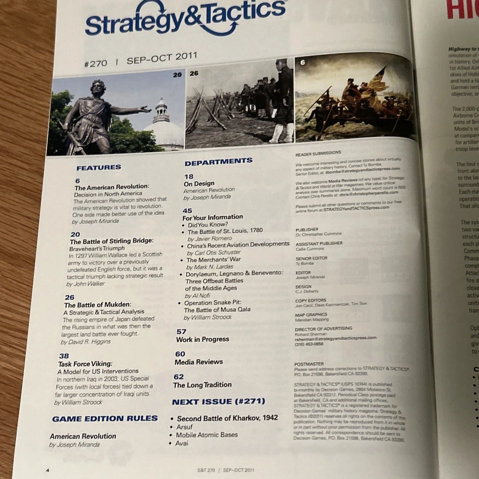 Rivista di strategia e tattica con gioco AWI S&T270 (non perforato) 2011 - Immagine 2 di 4