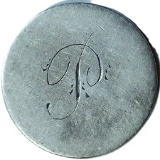 SILVER NEW ORLEANS MINT DIME LOVE TOKEN - P - NICE ARTWORK - EC 8242