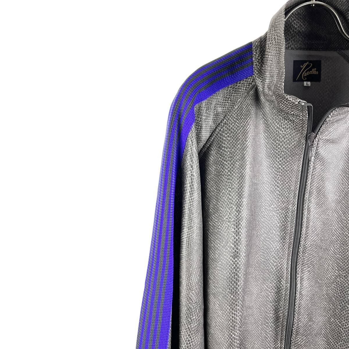 NEEDLES Python Leather Track Jacket Grey L Polyes… - image 5
