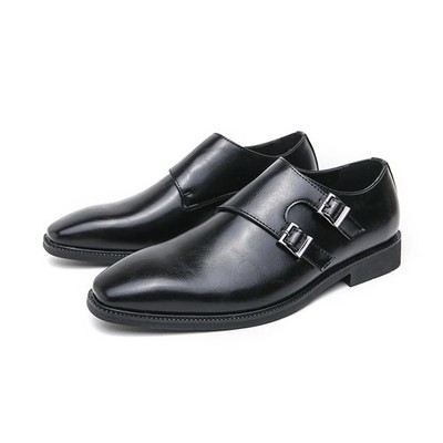 Men's Pointed Toe Buckle Business Office Wedding Soft Comfortable Dress Shoes 