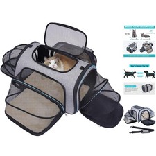 Deluxe Expandable Pet Carrier for Airline Travel - Fits Small Pets Up to 15 lbs