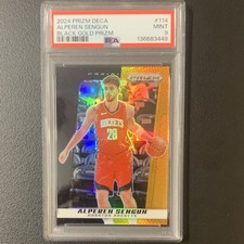 Panini 2024-25 Prizm Deca Alperen Sengun #114 Black Gold Prizm /5 PSA 9 Rockets