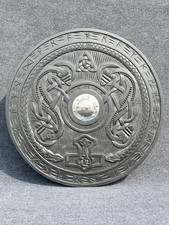 Bouclier rond médiéval viking | Bouclier viking artisanal Cosplay Viking Roun...