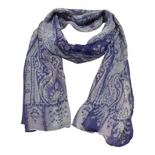 Paisley Scarf Blue Purple Light Sheer 21.6x10.8in Used