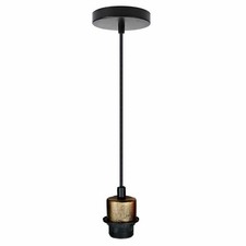 Image of Vintage Industrial Pendant Lamp E27 Bulb Holder Ceiling Rose Light Fitting Kit