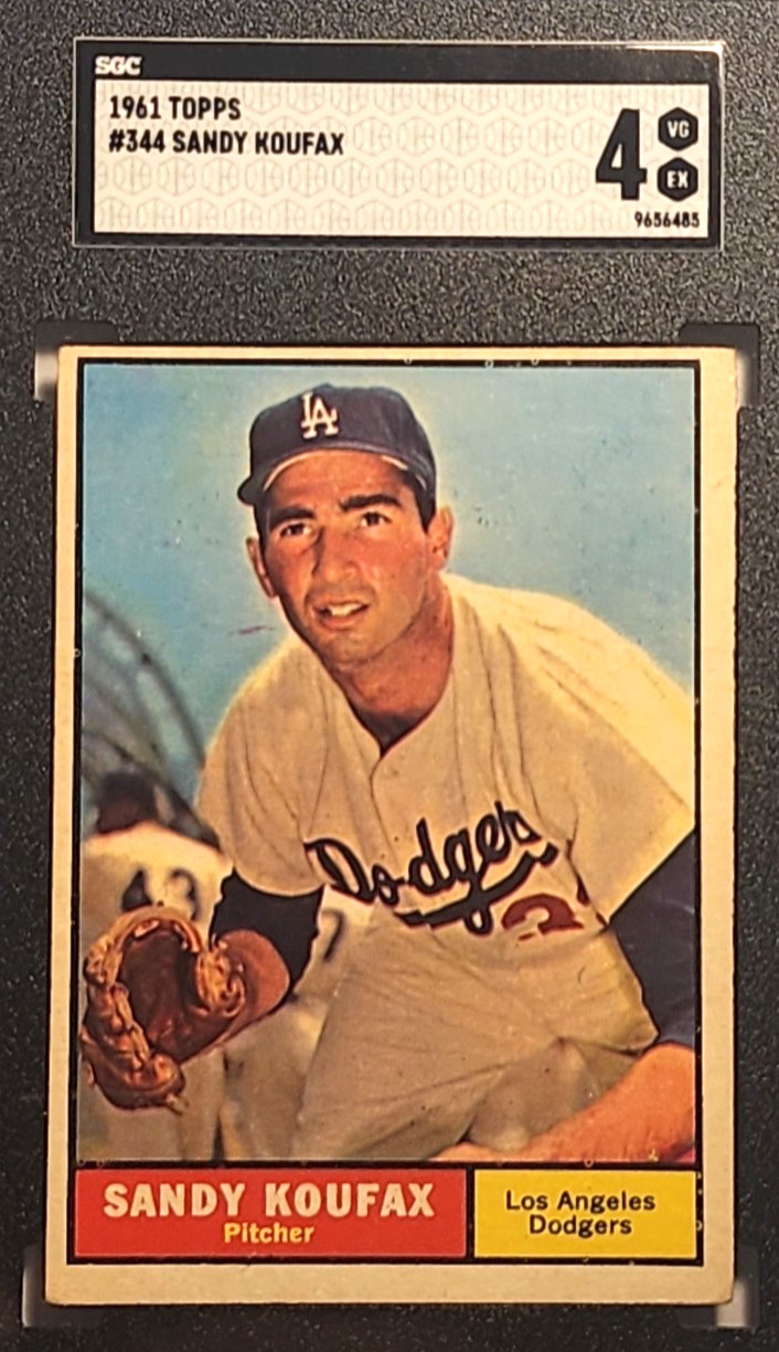 1961 TOPPS #344 SANDY KOUFAX SGC 4 VG EX HOF