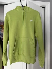 Nike Sportswear Swoosh Club Fleece Hoodie Size L Sweatshirt Lime Green