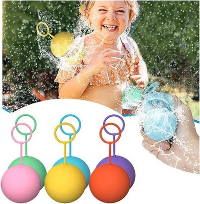 12 Wasserballons für Kinder, wiederverwendbar bunt, schnell befüllbar Silikon Spritzbombe