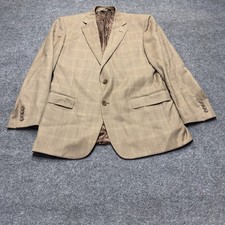 Brooks Brothers 346 Men 43R Blazer Brown Herringbone Windowpane Plaid Sport Coat