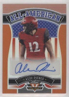 2022 Leaf Valiant All-American Orange 6/25 Alec Pierce #AA-AP1 Auto 7sd