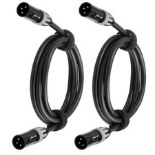 2 PCS XLR Male To Male Cables 5 Ft Balanced 3Pin Patch Mixers PA Speakers