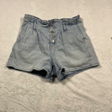 American Eagle Light Wash High Rise Denim Shorts Size 2 Button Fly