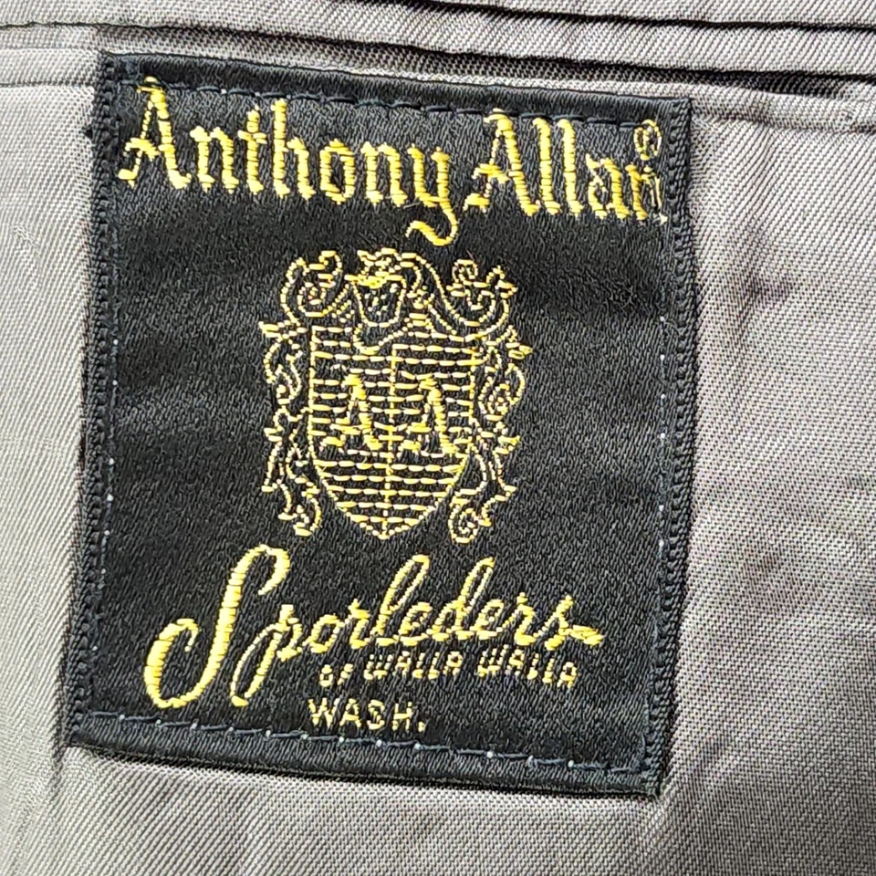 Blazer De Colección Anthony Allan Sporleders Para Hombre Talla 48 LARGO Gris Ventana Cuadros Foto 4 de 4