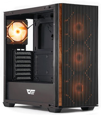 DS900WS 2025 ATX PC Case, Genuine Walnut Wood, High Airflow, Pre-Install 4X120M