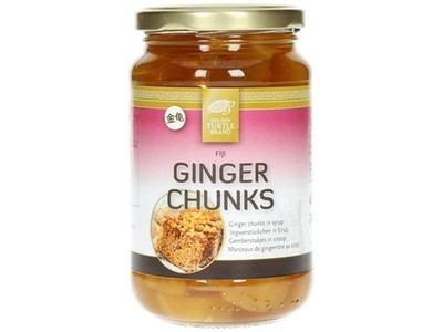 GOLDEN TURTLE Ingwerstücken in Sirup 450g | Fiji Ginger chunks in Syrup | Gember