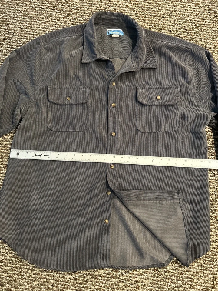 Camisa de Pana Stag Hill Para Hombre XL Gris De Colección Haband Abotonada Manga Larga Exterior Foto 4 de 4